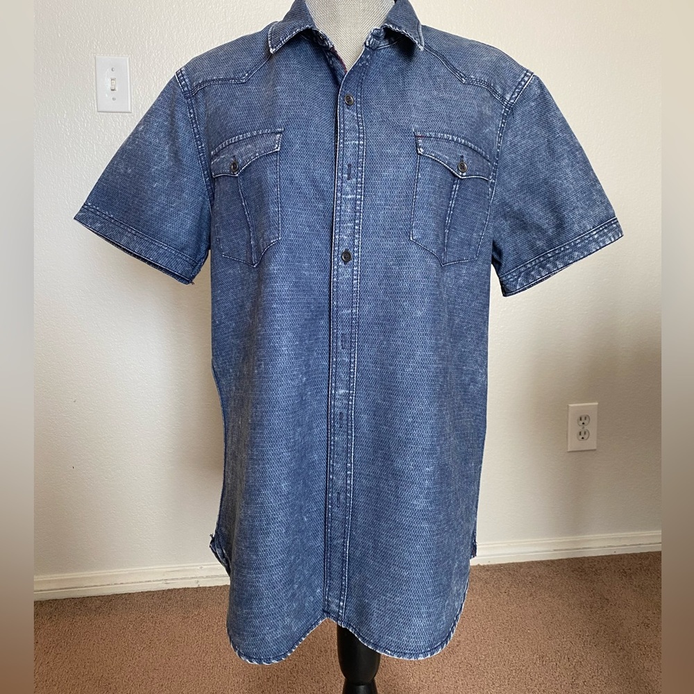 NWOT Thread & Cloth Men's Short Sleeve Dress Shirt Button-Up Sz Medium